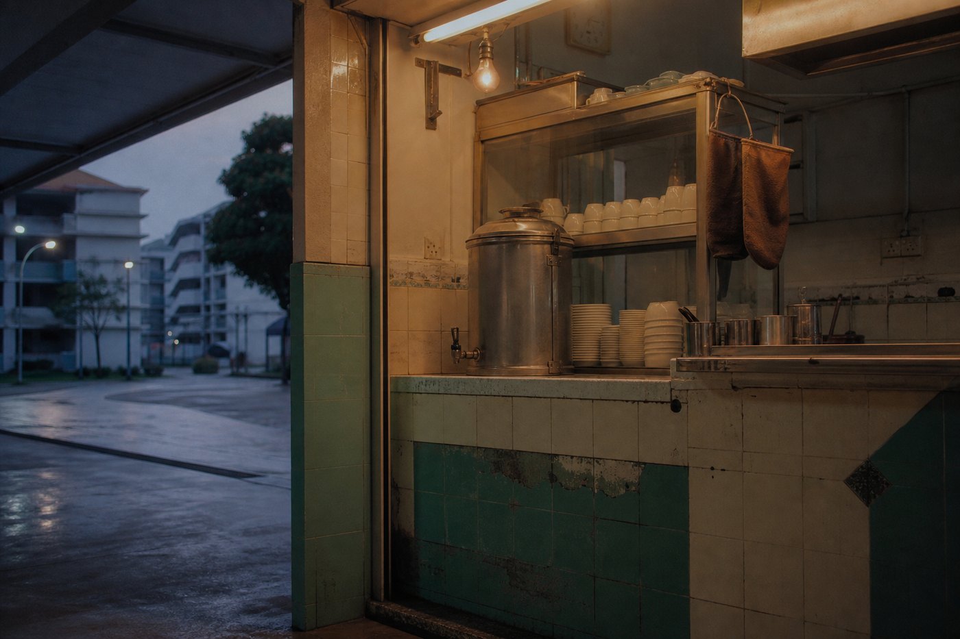 The kopitiam stall at Blk 37 before opening